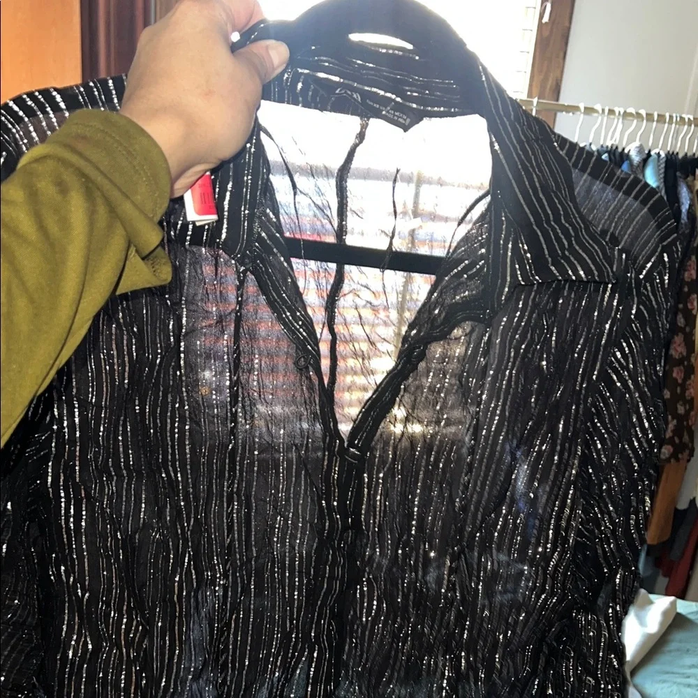 Zara Black and White Striped Top - Picture 8 of 8